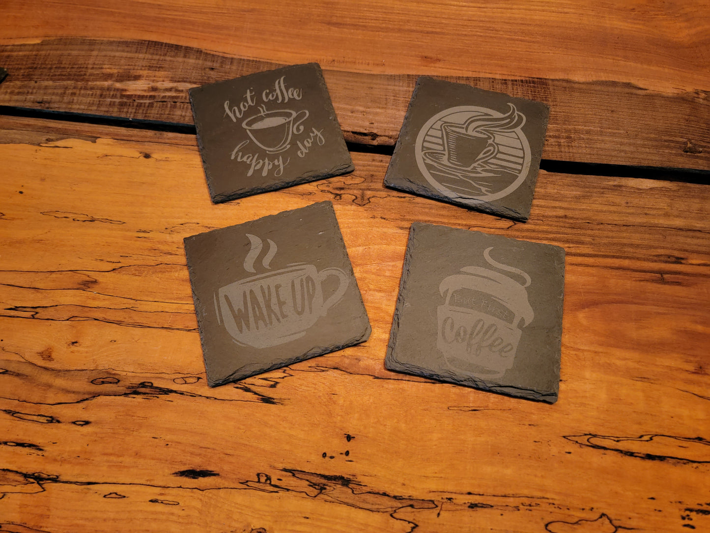 4 pc Personalized slate coaster set